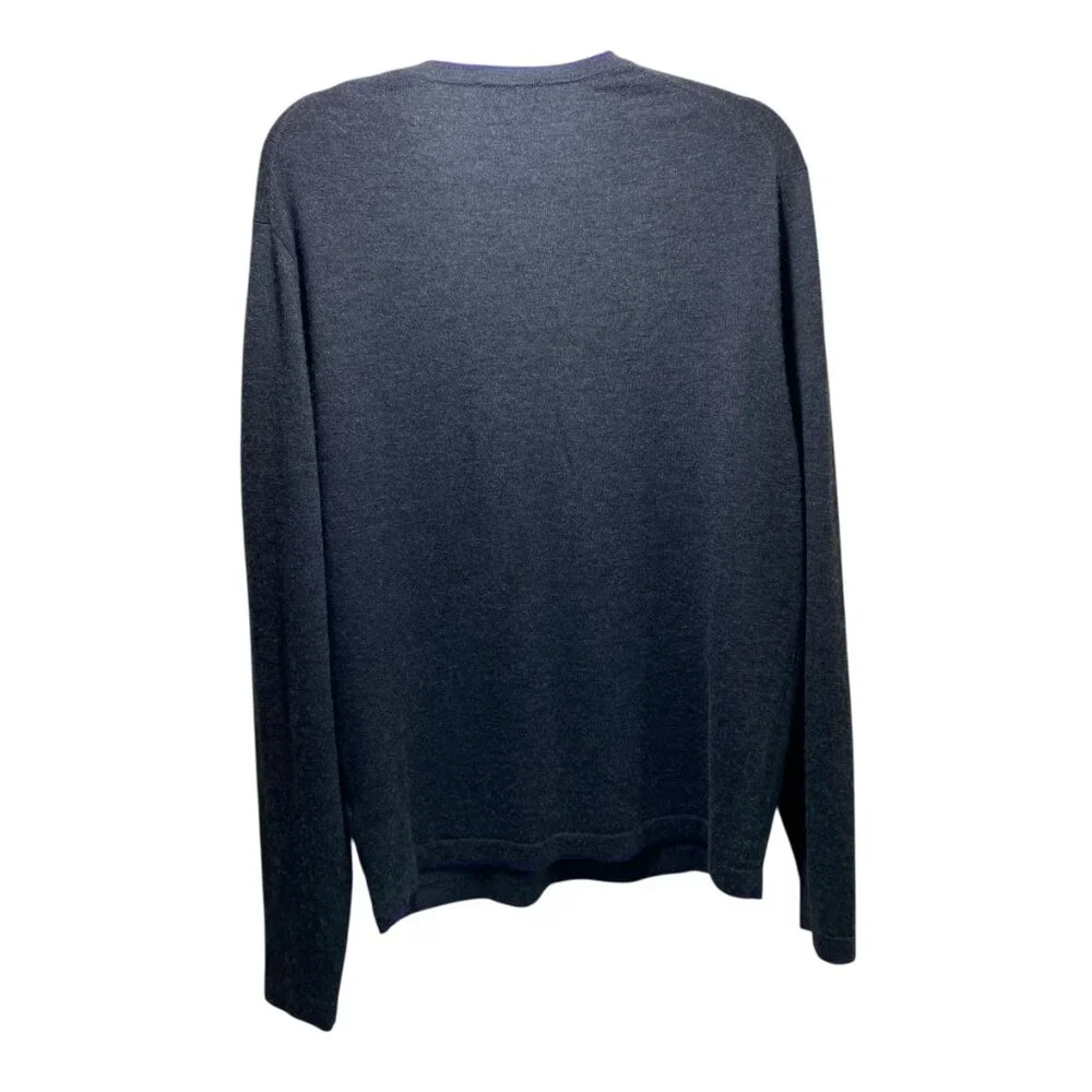 100% Cashmere Quiet Luxury Old Money‎ Pullover Butter Soft V Neck Sweater L Gray